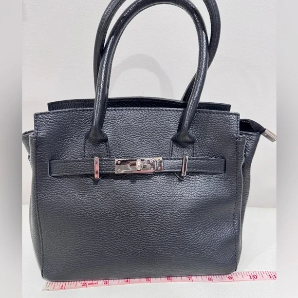 SOFIA CARDONI Black Leather Bag With Top Handles - Picture 11 of 16